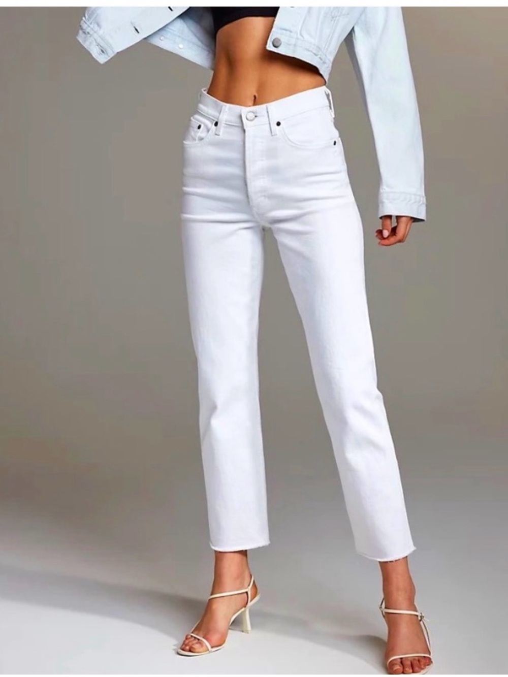 The Arlo White High-Rise Straight 28L Jeans - Denim Forum